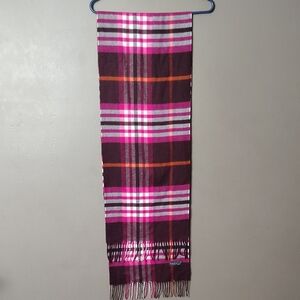 V. Fraas Purple Plaid Large Scarf